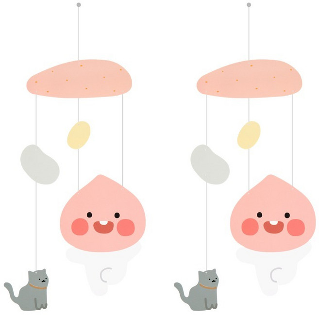 KAKAO FRIENDS Apeach 紙製吊飾 2入, 混色