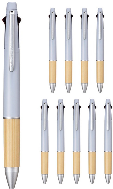 Uni 三菱 JETSTREAM 竹製 4&1 多功能筆 MSXE5-2000B 0.5mm, 10個, 藍灰色