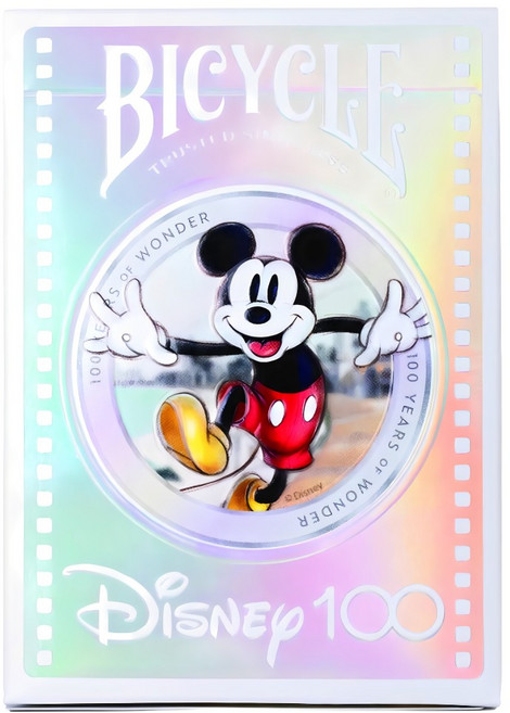 BICYCLE Disney 迪士尼 100 標準尺寸專業撲克牌, 銀色, 1個