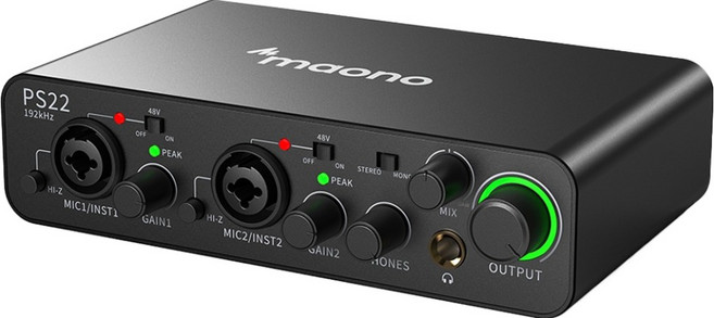 마오노 라이브 스트리밍 오디오 인터페이스, PS22, 블랙