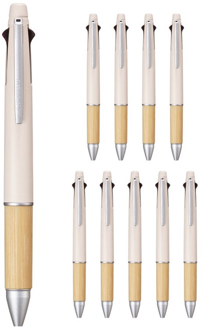 Uni 三菱 JETSTREAM 竹製 4&1 多功能筆 MSXE5-2000B 0.5mm, 10個, 米色