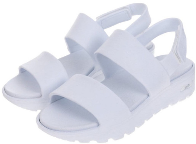 SKECHERS 女款 ARCH FIT FOOTSTEPS 涼鞋 111380WHT, 白色, 23 cm