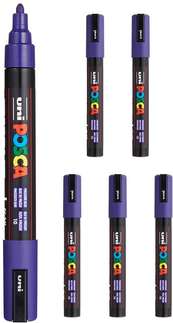 유니 포스카 굵은 글씨용 PC-5M 프루시안 블루, 6개, 1색