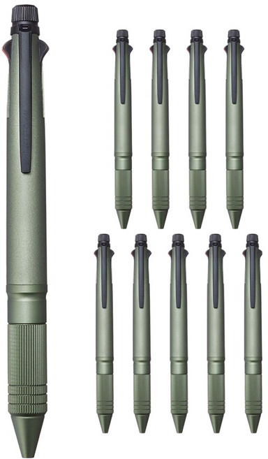 Uni 三菱 JETSTREAM Metal 4&1 多功能筆 MSXE5-2000A-0.5mm, 10個, 深綠色