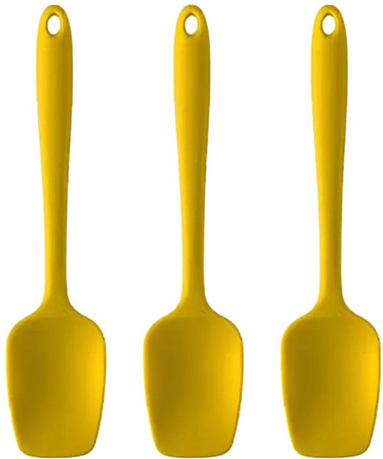 빅벅 다용도 플래티넘 실리콘 알뜰 사각 주걱, 노란색, 3개