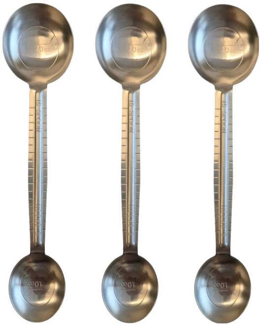 키친하우스 스테인리스 눈금자 요리 양면계량스푼, 3개