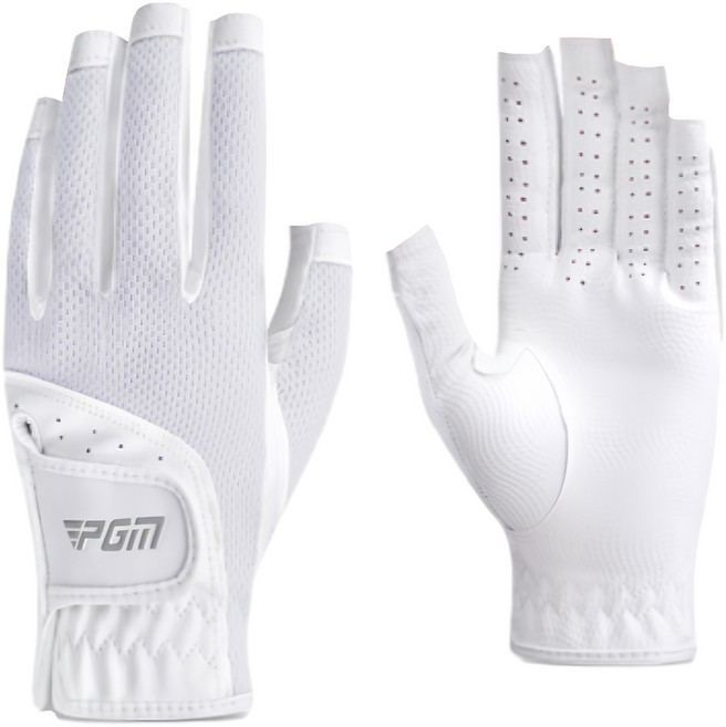 PGM Golf 女款 高爾夫露指手套 PG005, 1套, 白色