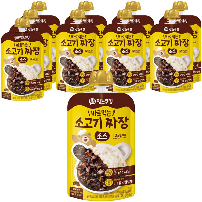 아이꼬야 맘스쿠킹 바로먹는 안심소스, 소고기 짜장, 100g, 10개