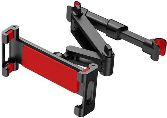 차량 뒷좌석 헤트레스트 핸드폰 태블릿 거치대, 레드, 1개