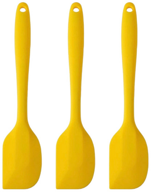 빅벅 다용도 플래티넘 실리콘 알뜰주걱, 노란색, 3개