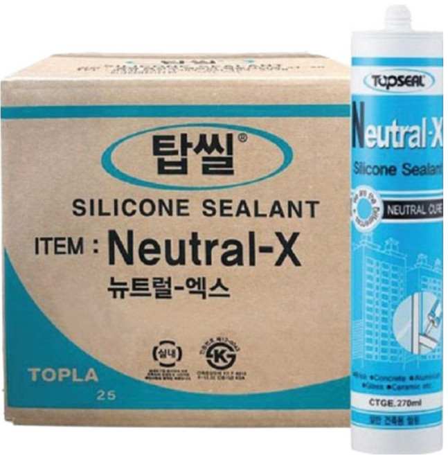 탑씰 비초산 무초산 실리콘 실란트 투명 다용도 실내외용, 25개