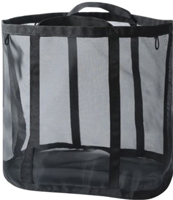 JOSIC 透氣網紗折疊收納籃, 黑色