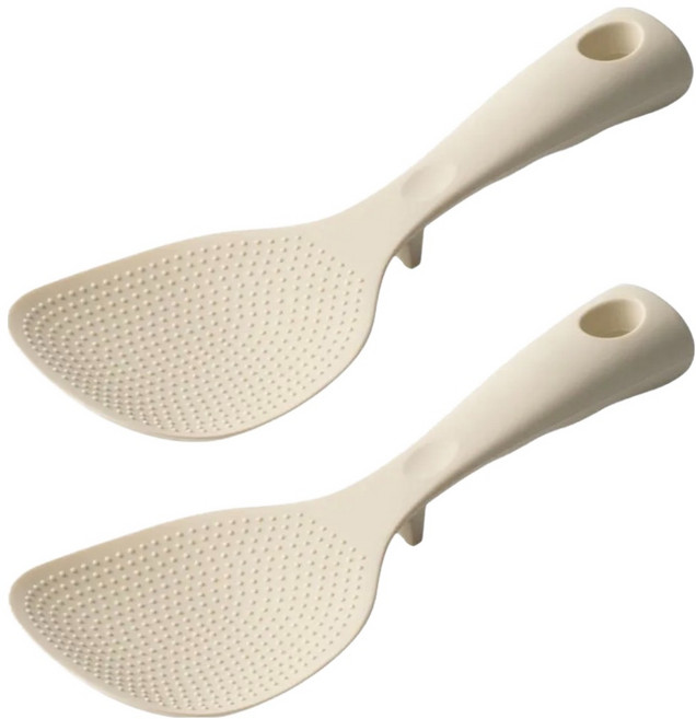 빅벅 실리콘 스탠딩 스푼 밥 주걱, 베이지, 2개