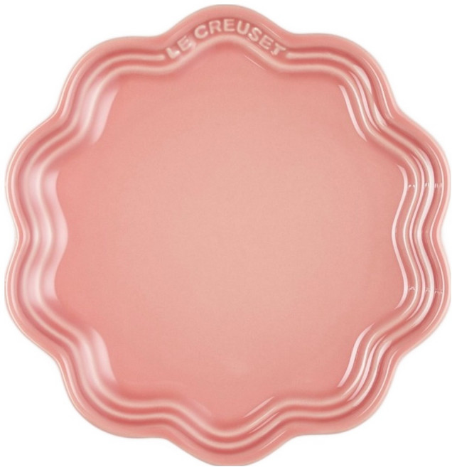 LE CREUSET 蕾絲花邊盤, 1個, 鮭魚粉