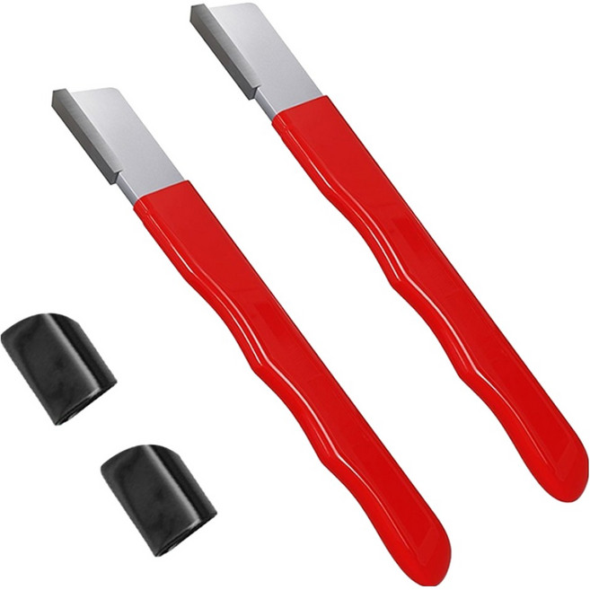 YOL 멀티 텅스텐 가위 주방 스크레이퍼 칼갈이, 레드, 2개