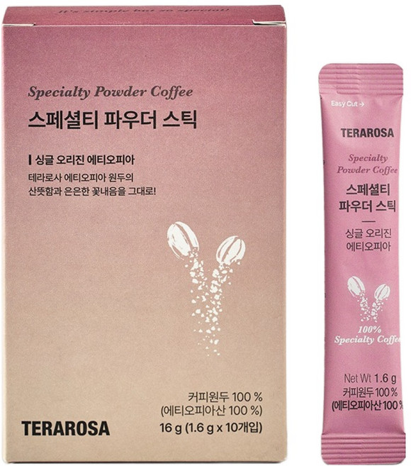 테라로사 에티오피아 스페셜티 파우더 스틱 커피, 1.6g, 10개입, 1개