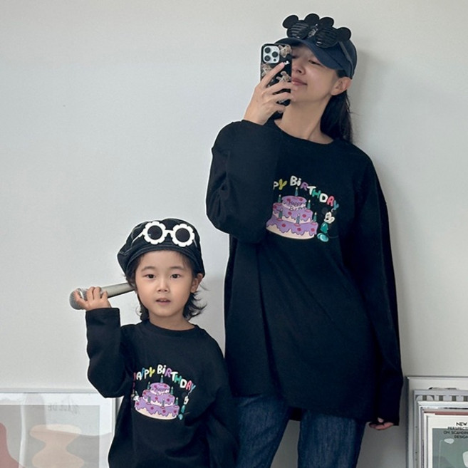 Golden Rabbit 春秋家庭款 D 米奇米妮 HBD 長袖T恤