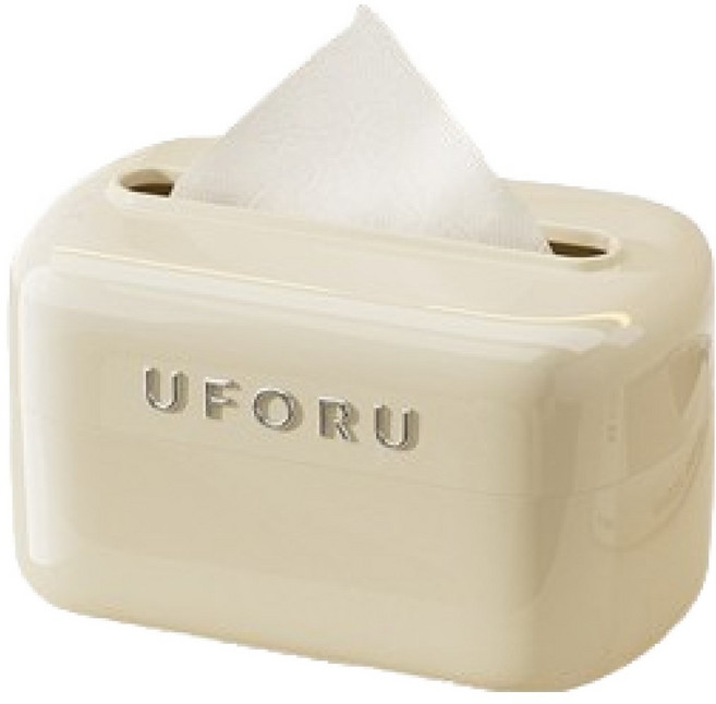 미소로운 각티슈 케이스 라운드 티슈박스, 크림