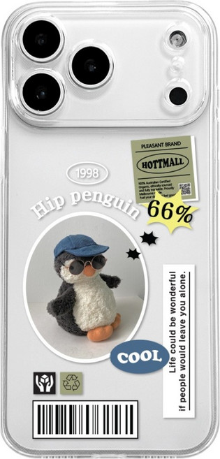 핫티몰 힙펭귄 바코드 스티커 휴대폰 케이스