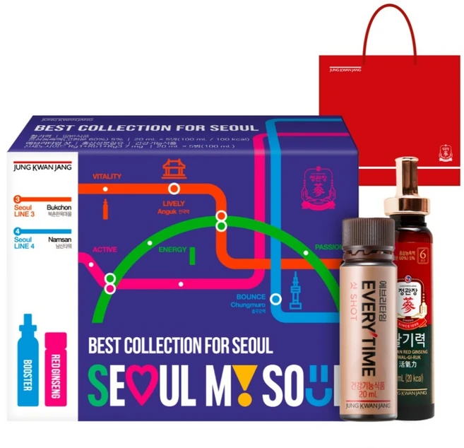 정관장 정품 베스트 컬렉션 포 서울 에브리타임샷 20ml 5p + 활기력 20ml 5p 세트, 1세트 - 쿠팡