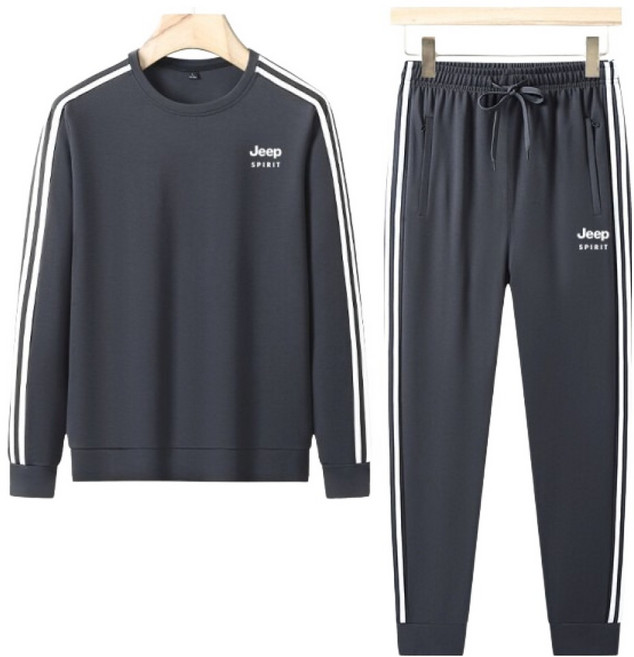 지프스피릿 남녀공용 삼선배색 맨투맨 상하의 세트