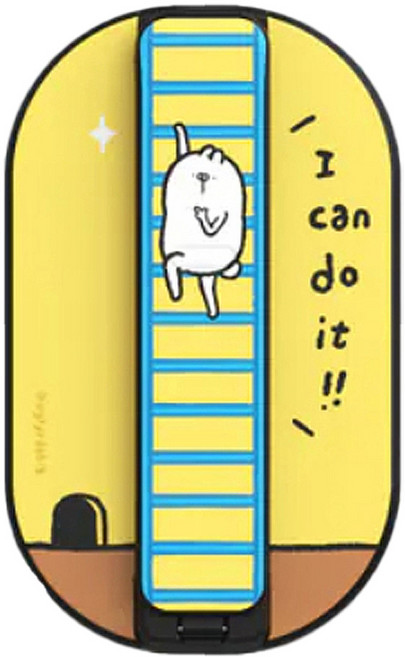 SleekStrip 犀利釦 輕巧磁吸支架 醜白兔 I can do it, 1個, 黃色