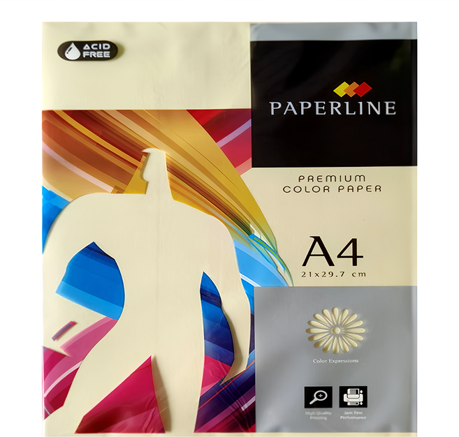 PAPERLINE 彩色影印紙 PL110 淺黃色 80磅 500張, 1包, A4