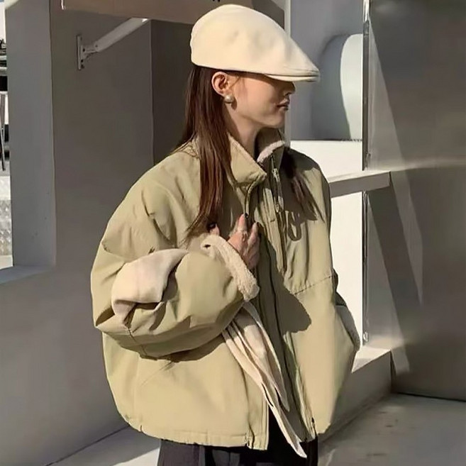 패션플로우 여성용 투웨이 무드 뽀글이 리버시블 데일리 점퍼