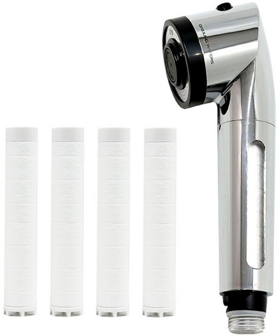 대정워터스 국산 풀클린 주방용 필터 헤드 실버 JWK207-1 + 리필필터 4p 세트, 1개