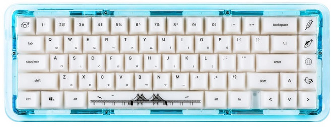 MONSTARGEAR 142鍵 PC 櫻桃 韓文 廣安裡 夜景 客製 點綴 鍵帽, 半透明白色, 釜山