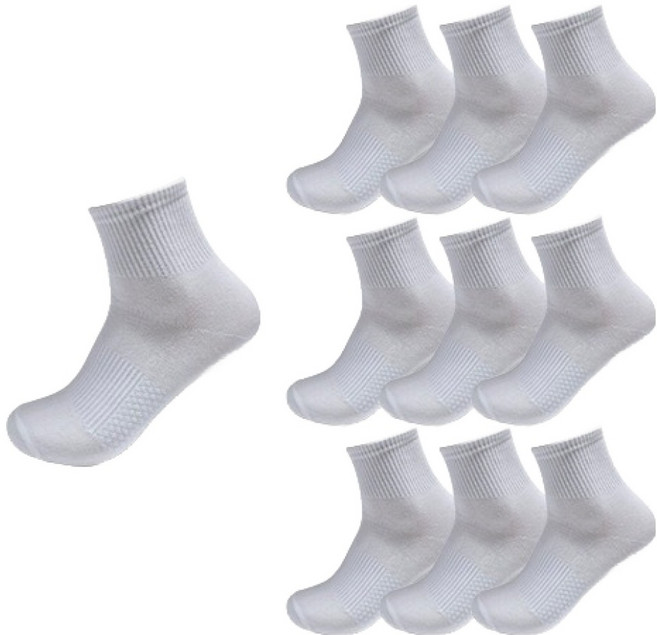 CAPACCI 女款 Air Socks 運動短襪, 10個, 白色