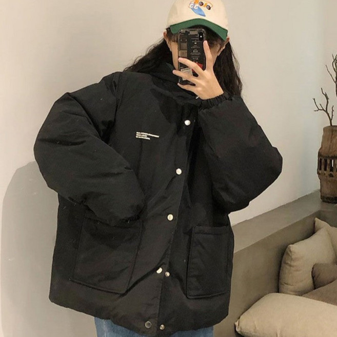 패션플로우 여성용 투페이스 무드 리버시블 데일리 패딩 점퍼