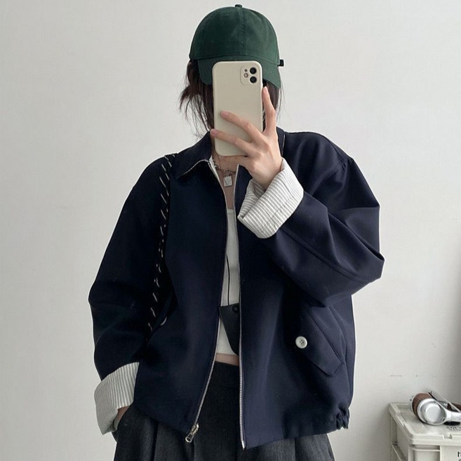 패션플로우 여성용 투톤 무드 체인지 리버시블 데일리 자켓