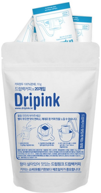 드립핑크 에티오피아 예가체프 드립백 커피 산미강함, 10g, 1개, 20개입