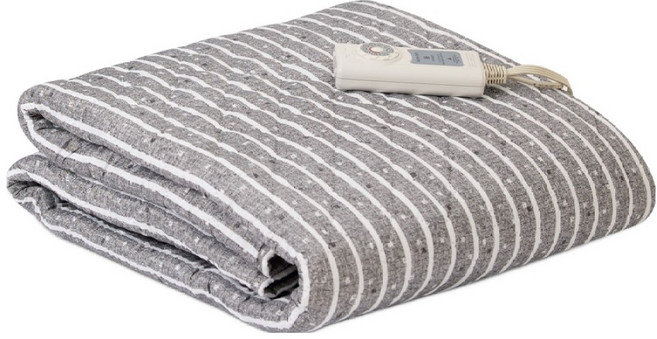 슬리브 한일의료기 워셔블 이중열선 탄소 전기요 HL-S210, 그레이&스트라이프, 중(100 x 180 cm)