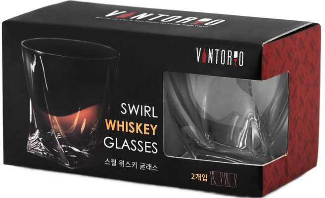 빈토리오 스월 위스키잔, 2개