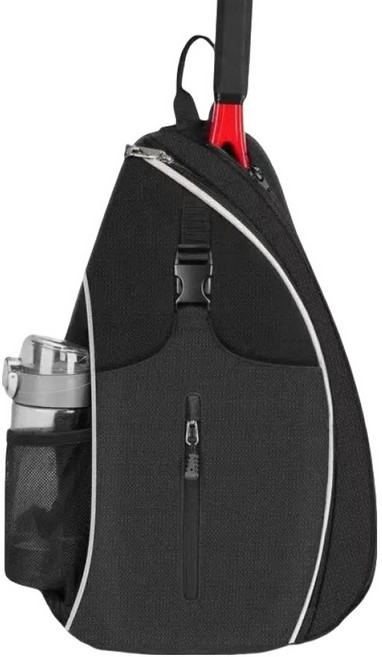 기능성 컴팩트 원숄더 테니스 가방, 블랙, 1개