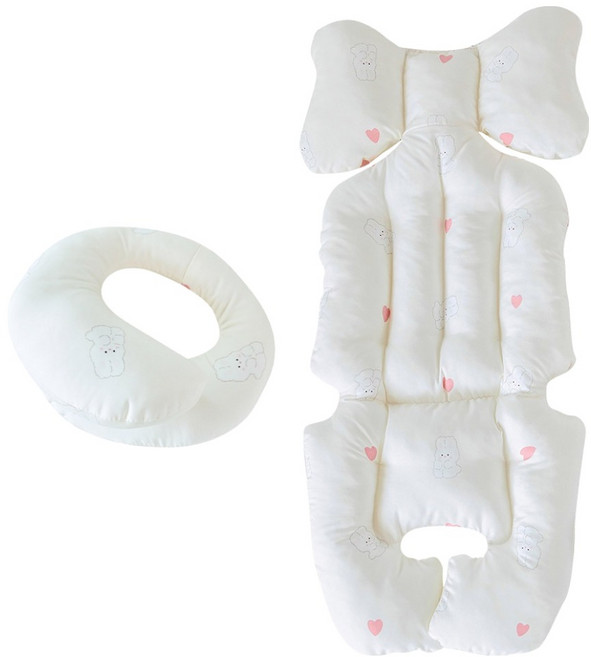 베베누보 사계절 양면 라이너 유모차 시트 + 목쿠션 세트, 러브츄, 1세트