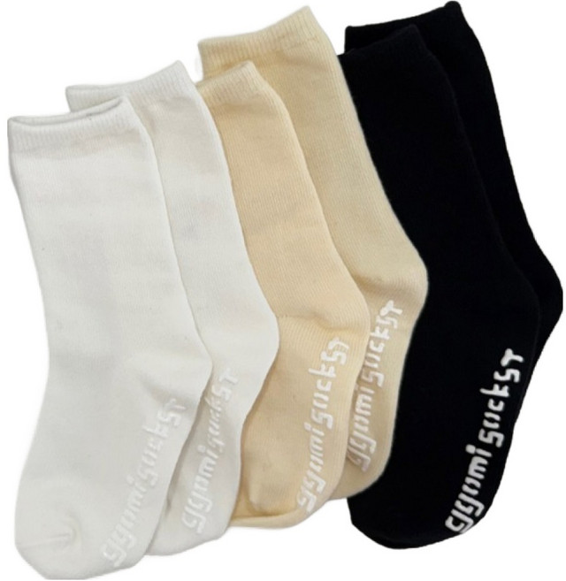 꼬미싹 무지 장목 양말 3켤레 세트