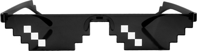 파티짱 픽셀 선글라스 레트로 파티 안경, 블랙 1줄, 1개