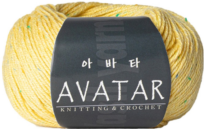 yarna 아바타 뜨개실 50g, 813 옐로우, 1개