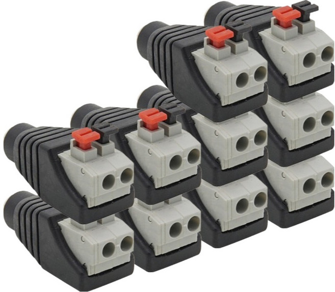 컴스 DC 터미널 2Pin 변환 젠더 외경 5.5 내경 2.1 10p, 1개, CP033