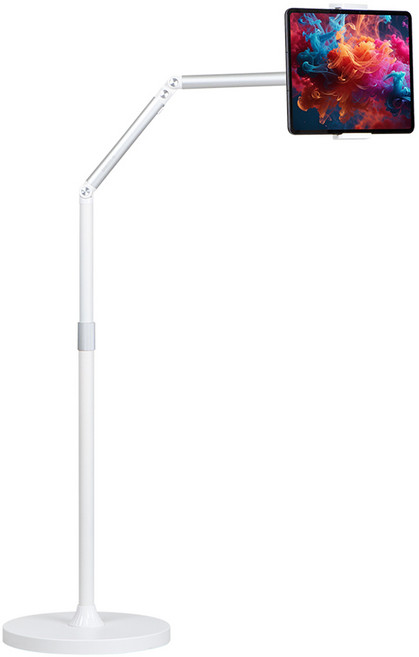 디센느 스탠드 태블릿 핸드폰 거치대 패드 탭 높이조절 침대 자바라, 크림 실버, 1개