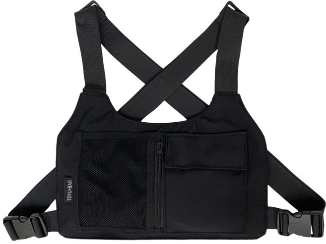 구띵스 러닝 조끼형 배낭, 시크 블랙, 1개