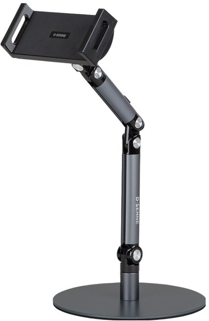 디센느 탁상용 태블릿 휴대폰 거치대 패드 탭 스탠드 책상 침대 걸이, 블랙 티타늄, 1개, DSTSD1