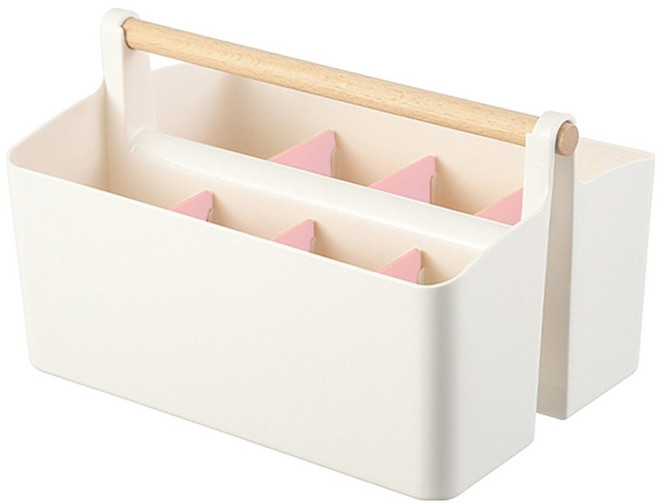 라라공방 대용량 연필꽂이 칸막이 8칸 다용도 수납 정리함, 혼합색상, 1개