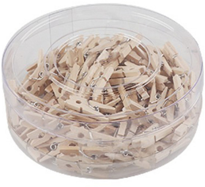 유니아트 5000 나무집게 원목 소 80p, 1개, 혼합색상