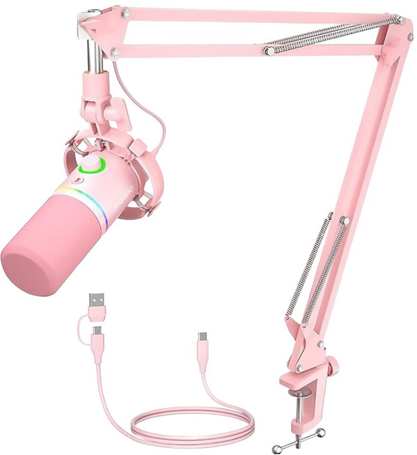 마오노 팟캐스트 방송용 녹음용 USB XLR 다이나믹 마이크, PD200XS, 핑크