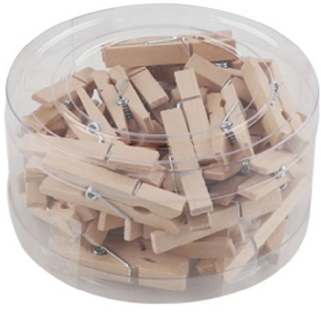 유니아트 5000 나무집게 원목 대 45p, 혼합색상, 1개