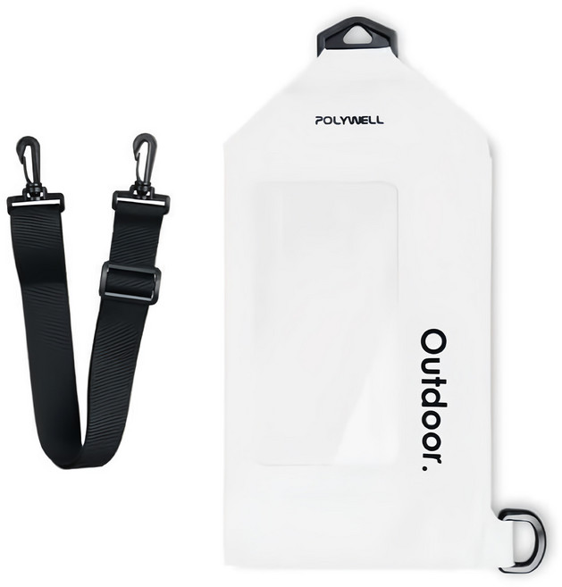 POLYWELL 寶利威爾 斜背手機防水袋 PW15-T65-1291, 1個, 白色